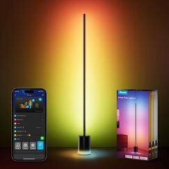 Govee LED Stehlampe Dimmbar RGBIC, 1725LM Stehlampe Wohnzimmer Arbeiten mit Matter,152cm RGBIC Moderne Schwarz,16 Millionen Farben Szenenmodi, Musikmodus für Deko Schlafzimmer Spielzimmer