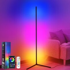 CS COSDDI LED Stehlampe Smart f&uuml;r Wohnzimmer und Schlafzimmer - Dimmbar mit Fernbedienung und APP, 16 Millionen Farben, Musikmodi, DIY-Modus & Timing - Ecklampe Smart f&uuml;r Gaming