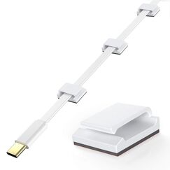 AGPTEK 100 St&uuml;ck Kabelclips, selbstklebend, verstellbar, Premium-Acrylkabel, zur Aufbewahrung von elektrischen Dr&auml;hten, Kabelbinder, f&uuml;r Organizer B&uuml;ro/PC/Ladeger&auml;t/Lampe/Led Strip/Auto/Haus, Wei&szlig;