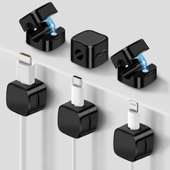 6-Pack Kabelhalter Schreibtisch, NISTARCE Kabelorganizer, Kabelclips Magnetisch[Starker Kleber] Telefon-Ladungskabel-Organisator f&uuml;r Schreibtisch, Zuhause, B&uuml;ro, Auto(Schwarz)