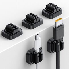 Lamicall 5 St&uuml;ck Kabelclips Kabelhalter, Kabel Organizer - Verstellbare Kabel Management Halter f&uuml;r Schreibtisch, Netzkabel, Mikro Kabel, USB C Ladekabel, HDMI Kabel, Audiokabel, Ladekabeln usw.
