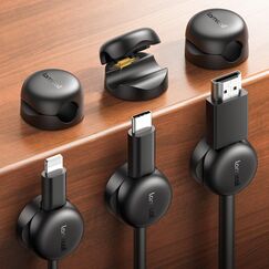Lamicall [6 St&uuml;ck] Kabelhalter Kabelclips, Kabel Organizer - [Kleiner & Raumsparender] Feder Kabelklemmen Selbstklebend, Kabelmanagement f&uuml;r Schreibtisch, Nachttisch, Kabelorganizer Auto f&uuml;r Ladekabel