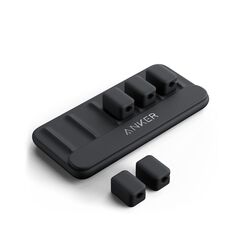 Anker Magnetischer Kabelhalter - Mehrzweck-Kabelmanager für Schreibtische Mit 5 Clips für Lightning, USB-C, Mikro-Kabel - Haftet auf Holz, Marmor, Metall, Glas (Schwarz)