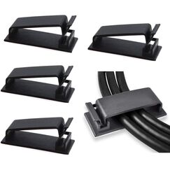 SOULWIT&reg; 50 St&uuml;ck Stark Selbstklebende kabelmanagement, Kabel Organizer, Kabel Clips f&uuml;r TV, PC, Laptop, Ethernet Kabel, Schreibtisch, Heim, B&uuml;ro (Schwarz)