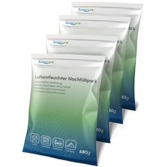 BonAura&reg; AirOne Luftentfeuchter Nachf&uuml;llpack I 4er Set 680g Luftentfeuchter Granulat I Entfeuchter Nachf&uuml;llpack f&uuml;r Wohnr&auml;ume I Schutz gegen Schimmel & Ger&uuml;che