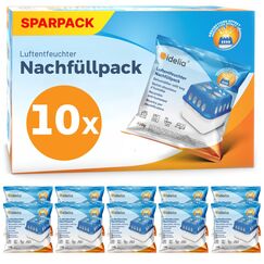 Idelia® 10x Luftentfeuchter Granulat 400g (Sparvorteils 10er Set Luftentfeuchter Nachfüllpack's) I Entfeuchter Nachfüllpack (Schimmel- und Geruchsschutz)