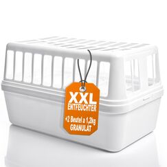 BigDean 2 St&uuml;ck Luftentfeuchter + 4x 1,2kg Luftentfeuchtergranulat Nachf&uuml;llpack &ndash; Feuchtigkeits-Stopper nachf&uuml;llbar + wiederverwendbar &ndash; Luftentfeuchterbox ohne Strom