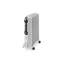 De'Longhi Radia S &ndash; &Ouml;lheizer f&uuml;r R&auml;ume bis 60m&sup3;, Elektroheizung mit Sicherheitsthermostat, 9 Rippen, Individuelle Heizung mit Frostschutz, Tragbar, 2000W, Wei&szlig; (TRRS0920)