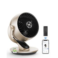 Dreo 28dB Leiser Smart Tischventilator f&uuml;r Schlafzimmer B&uuml;ro, Ventilator mit Fernbedienung K&uuml;hlung 21M Windentfernung 4-Geschwindigstufe 5 Modi 12H Timer 90&deg; Auto 120&deg; Manuell oszillierend, Lynx S