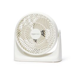 Amazon Basics Tisch-Ventilator tragbar, 18 cm, ger&auml;uscharme K&uuml;hlung, 3 Geschwindigkeiten, um 90&deg; verstellbarer Winkel, Wei&szlig;, 15,49 x 27,3 x 27,69 cm