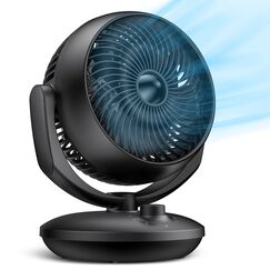 Ventilator Leise, 22dB Tischventilator sehr Leise, Fan mit 3 Geschwindigkeiten und 90&deg; Verstellbare Neigung f&uuml;r 15m&sup2; R&auml;ume, Leistungsstarker 3D Turbo Ventilatoren f&uuml;r B&uuml;ro, Schlafzimmer,Schwarz