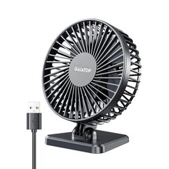 Gaiatop USB-Schreibtischventilator, klein, aber leistungsstark, tragbar, leise, 3 Geschwindigkeiten, Mini-Ventilator f&uuml;r bessere K&uuml;hlung, Home Office Auto Indoor Outdoor (schwarz)
