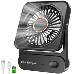 Ajgvq Tischventilator, USB Ventilator Akku von 12h Akkulaufzeit, Mini Ventilator Leise mit 3 Stufen, 135&deg; Verstellbar, Ultraleise & Vibrationsfrei, L&uuml;fter f&uuml;r B&uuml;ro, Zuhause, Reise
