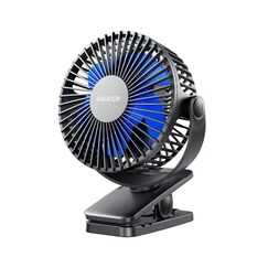 Gaiatop Tragbarer Ventilator zum Anklippen, batteriebetrieben, kleiner leistungsstarker USB-Schreibtischventilator, 3 Geschwindigkeiten, wiederaufladbare Mini-Tischventilator, Schwarz, Blau, (CF40)