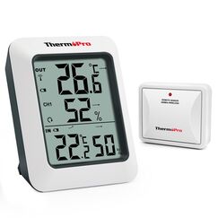ThermoPro TP60C Funk Thermo-Hygrometer Thermometer Hygrometer Klima-Monitor Funkwetterstation mit Funk-Au&szlig;ensensor, Reichweite bis zu 150m
