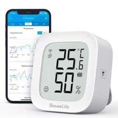 GoveeLife WLAN Hygrometer Thermometer, Digital Temperatur und Luftfeuchtigkeitsmesser Innen mit App Benachrichtigungs Alarm & Datenspeicherung, Fernkontrolle Geeignet f&uuml;r Schlafzimmer, Weinkeller