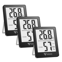 DOQAUS Digital Hygrometer Innen, 3 St&uuml;ck Thermo- Hygrometer Feuchtigkeit Raumthermometer Luftfeuchtigkeitsmessger&auml;t mit Hohen Genauigkeit, f&uuml;r Innenraum, Babyraum, Wohnzimmer, B&uuml;ro