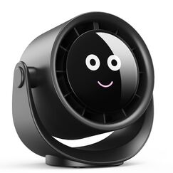 Fitabok USB Ventilator, Kleiner Tischventilator mit 5 Geschwindigkeiten, LED Display, 360&deg; Drehung Ventilatoren, 4000mAh Akku, Starker Luftstrom, Mini Wiederaufladbar Fans f&uuml;r Haus Schlafzimme B&uuml;ro