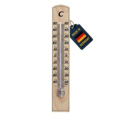 TFA Dostmann Analoges Innenthermometer, 12.1004, hohe Genauigkeit, aus massiven Buchenholz, Temperaturkontrolle von Innenr&auml;umen, deutsches Familienunternehmen, braun