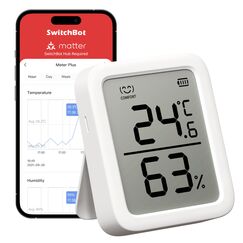 SwitchBot Thermometer Hygrometer Innen, Bluetooth Hygrometer Digital Temperatur Feuchtigkeit Sensor mit APP & Datenspeicherung, Taupunkt/VPD/Absolute Feuchtigkeitssensor