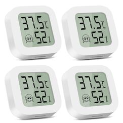 CNMTCCO luftfeuchtigkeitsmesser Thermometer Innen, 4 Stück Hygrometer Mini LCD Digital Thermometer Gauge für Arbeitszimmer Babyzimmer, Weinkeller, Seniorenzimmer usw