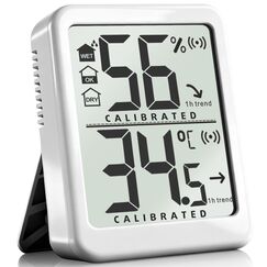 Antonki Thermometer Hygrometer Innen mit Schalter ℃/℉, Feuchtigkeitssensor f&uuml;r Schlafzimmer, Babyzimmer, Reptilien, Terrarium, Pflanzen &ndash; Batterie enthalten