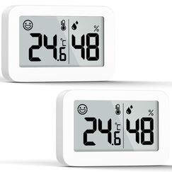 DOOMAY 2-Pack Mini Hygrometer Indoor Thermometer, Humidity Gauge mit ℃, Luftfeuchtigkeitsmesser Digitaler Temperaturmonitor f&uuml;r Gew&auml;chshaus Babyzimmer Keller Reptilien Inkubator Closet