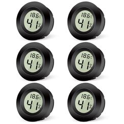 Vemfay Hygrometer 6 St&uuml;cke Thermometer Luftfeuchtigkeitsmesser Raumthermometer Innen Feuchtigkeit Digital, f&uuml;r 3D-Drucks/Gew&auml;chshaus/Babyzimmer/Seniorenzimmer/Weinkeller
