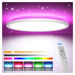 Tyreses LED Deckenleuchte Dimmbar mit Fernbedienung, 24W RGB Farbwechsel LED Deckenlampe, Rund Deckenbeleuchtung 3000K-6500K f&uuml;r Schlafzimmer, Wohnzimmer, Badezimmer, Kinderzimmer, &Oslash;30CM