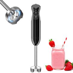 Bonsenkitchen Pürierstab, Stabmixer Elektrischer, 1000W Pürierstab Edelstahl, 2 Geschwindigkeiten, für Babynahrung, Suppe, Smoothies, Püree, Sauce hand blender, Schwarz, HB3201