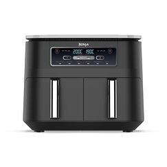 Ninja Foodi Dual Zone Digitale Heißluftfritteuse, 7,6L Airfryer, 2 Fächer, Antihaftbeschichtung, spülmaschinenfeste Körbe, 6-in-1, 4-6 Portionen, Schwarz AF300EU