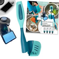 Calotti® Drehkellenspatel Silikon +, für Thermomix® TM7®,TM6®,TM5® und TM31®. Einfaches Aufnehmen von Mixgut dank flexibler Silikonflanke und patentierter Zentrierfunktion - Made in Germany