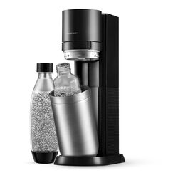 sodastream – Duo Wassersprudler; 1x 1 Liter Glasflasche; 1x BPA-freie Flasche 1 Liter; spülmaschinengeeignet; umweltfreundlich & weniger Einweg-Plastikmüll; titan