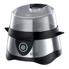Russell Hobbs Eierkocher [Testsieger, 1-7 gekochte od. 3 gedämpfte Eier auf den Punkt genau] Edelstahl (inkl. Dampfgarer-Einsatz, automatische Abschaltung, Signalton, BPA-frei, Messbecher) 14048-56