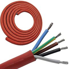 5 Meter (m) Silikonkabel 5x2,5 mm&sup2; | SiHF-J | Hitzebest&auml;ndige und flexible Silikonleitung | Saunakabel | Optimal f&uuml;r Sauna&ouml;fen | -60&deg;C bis +180&deg;C | W&auml;rmeger&auml;te, Scheinwerfer, Heizkraftwerke etc.