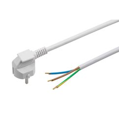 Meister Schutzkontakt-Zuleitung - 5 Meter - wei&szlig; - Kunststoffleitung H05VV-F3G1,5 - 3 Adern - IP20 / Anschlussleitung mit Schuko-Stecker / Anschlusskabel / Installationsmaterial / 7434540
