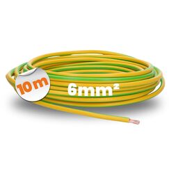10 Meter Lapp 4520004 H07V-K 6 mm² grün-gelb I Verdrahtungsleitung I Aderleitung flexibel I PVC-Einzelader I Litze 6mm2 I Verdrahtung