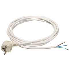 as - Schwabe Anschlussleitung 3 m H05VV-F 3G1,0 Verbindungskabel, Schutzkontaktwinkelstecker mit Leitung, Anschlusskabel 30 mm abgemantelt mit Aderendhülsen, Stromkabel 230V, 10A, IP20, Weiß, 70833