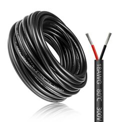10 Meter 18AWG 2x0,75mm² Elektrischer Draht, 2 Adrig Kabel 5V/12V/24V Stromkabel Verzinntes Kupferkabel，Flexibel und Weich Niedrige Impedanz Hohe Temperaturbeständigkeit Verlängerungskabel