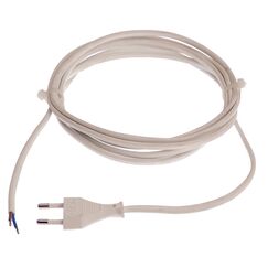 as - Schwabe Euro-Anschlussleitung - 3 m Anschlussleitung H03VVH2-F 2x0,75mm – Euroflachstecker mit Leitung – Anschlusskabel 30 mm abgemantelt mit Aderendhülsen – Stromkabel IP20 - Weiß, 70651