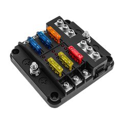 KAOLALI 6 Fach Sicherungshalter, KFZ Sicherungskasten ATO 12V/24V, ATO Sicherungskasten kfz Sicherungsblock mit Positiven/Negativen Polen mit LED-Anzeige f&uuml;r KFZ Boot LKW RV Van