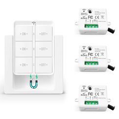 Tedeligo Drahtloses Lichtschalter Set, Mobiler Drahtloser Fernbedienung Schalter AC220V 230V 10A Relaisempfänger Einfache Installation Für Lampe 100M Steuerbereich