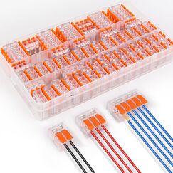 Kabelverbinder Kabelklemmen Elektro, 60 St&uuml;ck Verbindungsklemmen Klemme mit Bet&auml;tigungshebel, 4mm&sup2; Leiter Klemme L&uuml;sterklemmen Verbindungsklemme Kombiniert Werden f&uuml;r Feste Kabe 2-3-5 Leiter