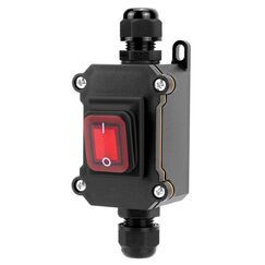 QWORK&reg; IP65 wasserdichter Inline-Kabelschalter mit roter Kontrollleuchte, 220V 30A, DPST-Wippschalter, Dual-Positions Ein/Aus Wippschalter