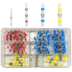 Newaner 120 st&uuml;ck kabelverbinder wasserdicht isoliert, 4 Gr&ouml;&szlig;en 26-10AWG l&ouml;tverbinder mit schrumpfschlauch, quetschver/sto&szlig;ver/schrumpfverbinder f&uuml;r Elektronikindustrie, Schrumpfverh&auml;ltnis 3:1