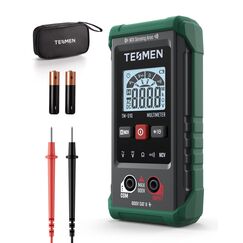 TESMEN TM-510 Digital Multimeter, 4000 Z&auml;hler Messger&auml;t, Voltmeter mit Automatischem Messbereich, Intelligente Messung; Spannungspr&uuml;fer Misst AC/DC-Spannung, Widerstand, Durchgang &ndash; Gr&uuml;n