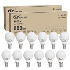 GY E14 LED Ultrahelle Energiespar Gl&uuml;hbirne, 8W Gl&uuml;hbirne, Ersetzt 60W lampe, G45 Birne 880LM, 3000K P45 Led Warmweiss, 280&deg; Abstrahlwinkel Energiesparlampe, Nicht Dimmbar, 12 St&uuml;ck