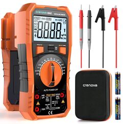 Crenova Digital multimeter, TRMS Voltmeter Ammeter Auto-Range 6000 Z&auml;hler Ohmmeter, misst Spannung Kapazit&auml;t Temp Wiederstand mit Large LCD-Anzeige und Hintergrundlicht, for Automotive, Elektrike
