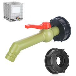 IBC Auslaufhahn und IBC Tank Kugelhahn, 1 Zoll IBC Wasserhahn mit IBC kugelauslaufhahn für IBC Tank Regentonnen Wassertank(DN40/50)