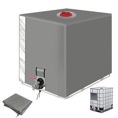 IBC Tank Abdeckung, Wassertank 1000l zubehör, Regenwassertank, Schutzplane/Regenwasser Folien Staubdicht Cover, Ausgestattet mit transparentem Anzeigefenster, Ibc container abdeckung 120 x100 x116 cm
